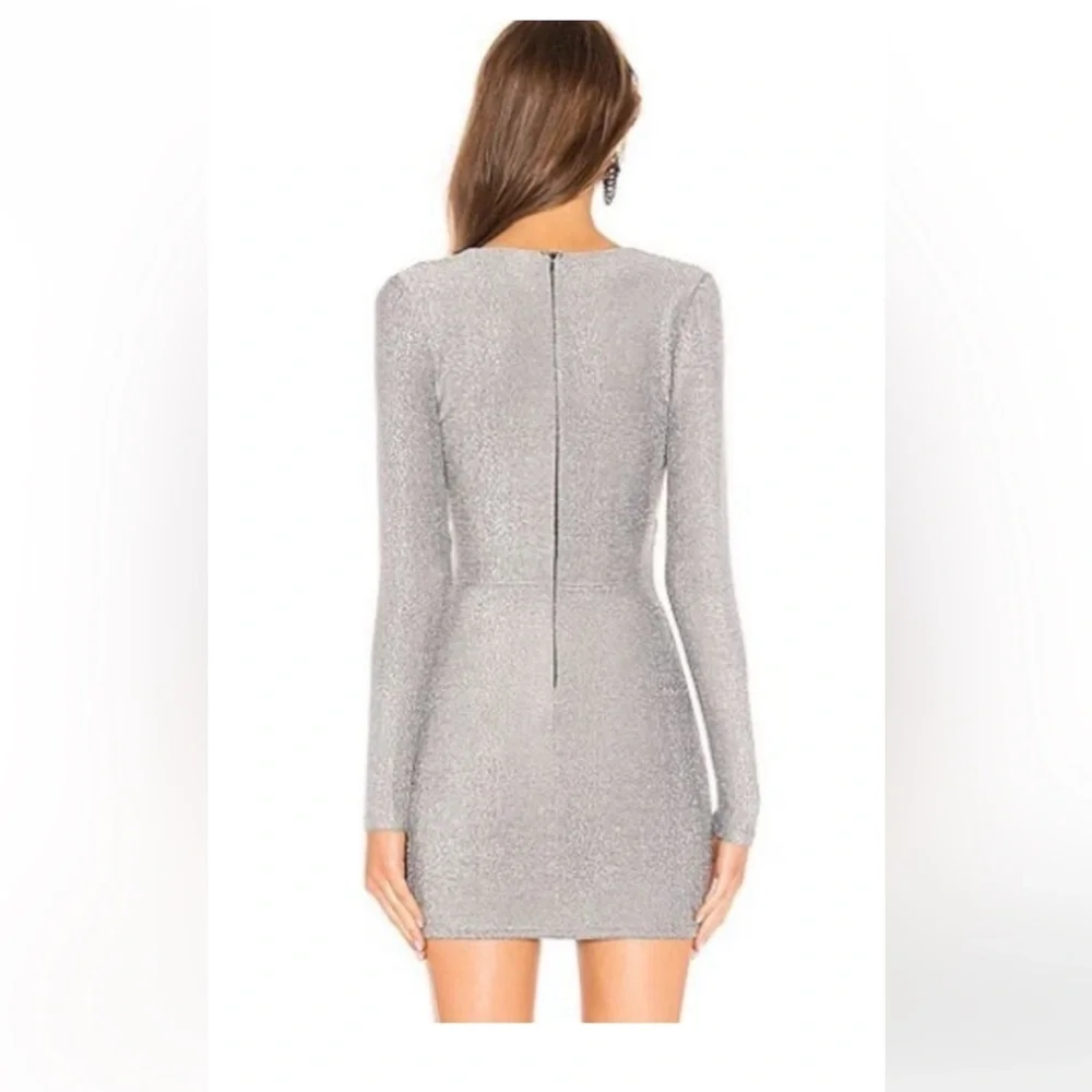 Superdown Laurie Metallic Long Sleeve Mini Dress NWT - Picture 2 of 6